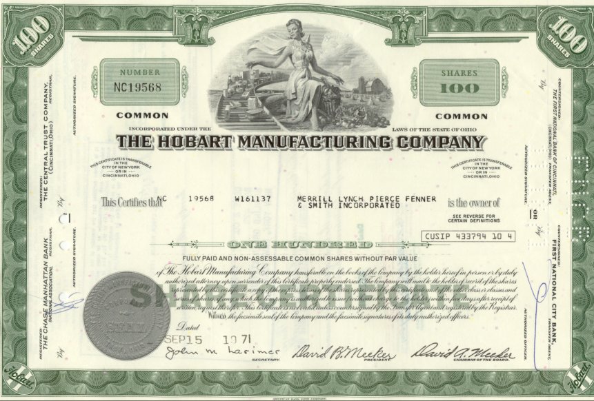 1971 Hobart Manufacturing Company